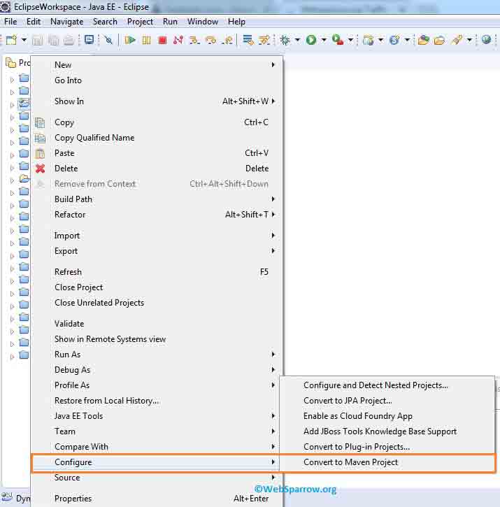 How to convert Dynamic Web Project to Maven Project in Eclipse