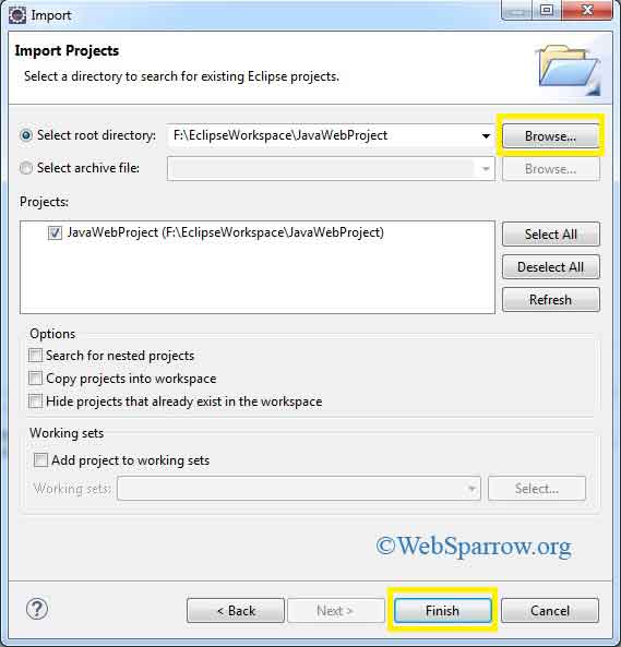 How to import Java Web Project in Eclipse
