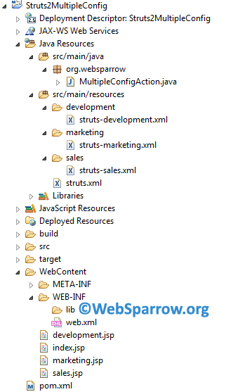 Struts 2 Multiple Configuration File Example
