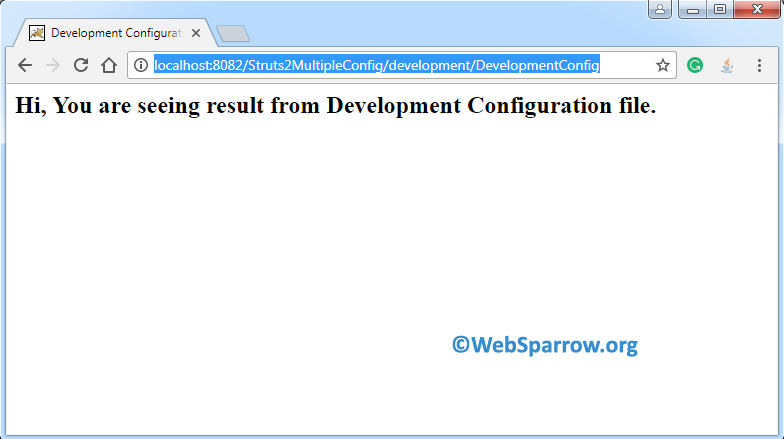 Struts 2 Multiple Configuration File Example