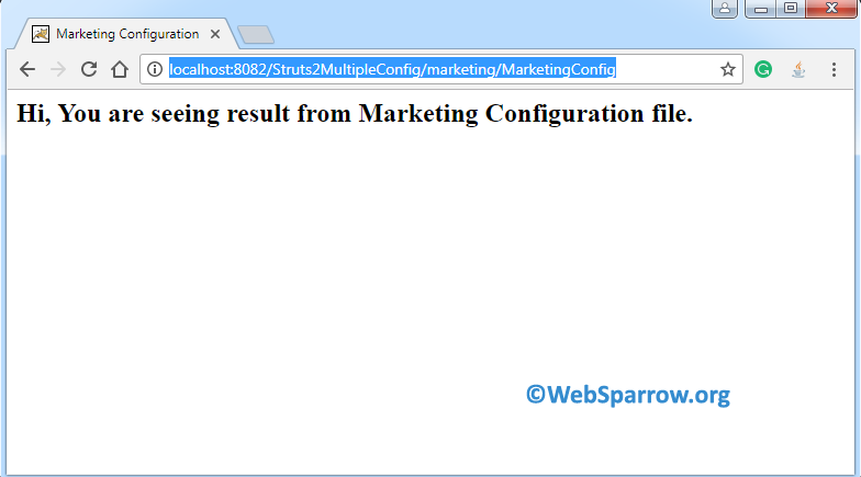 Struts 2 Multiple Configuration File Example